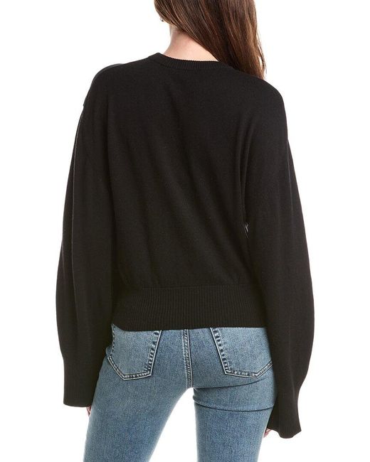 WeWoreWhat Black Bubble Crewneck Wool-Blend Sweater
