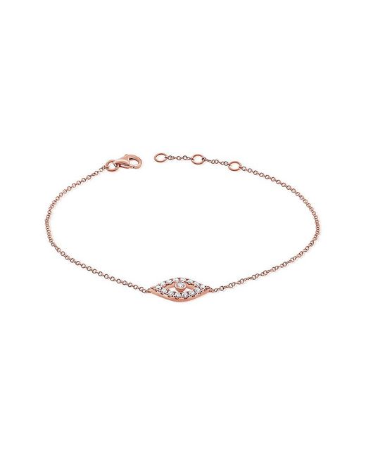 Sabrina Designs White 14K Rose 0.24 Ct. Tw. Diamond Evil Eye Bracelet