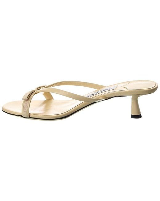 Jimmy Choo White Ciela 45 Leather Mule