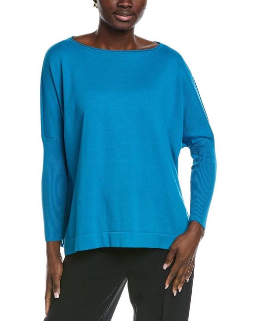 Akris Blue Silk-Blend Top