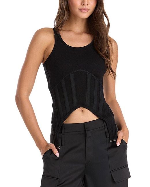 The Noli Shop Black Kiara Garter Tank