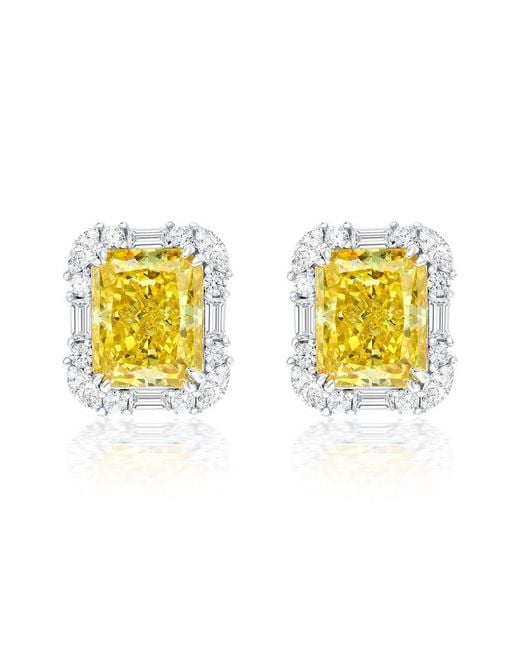 Suzy Levian CZ Jewelry Yellow Suzy Levian Gala Collection Cz Stud Earrings