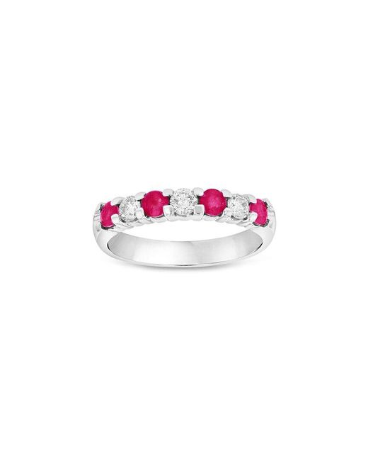 Diana M Pink Fine Jewelry 14k 0.78 Ct. Tw. Diamond & Ruby Ring