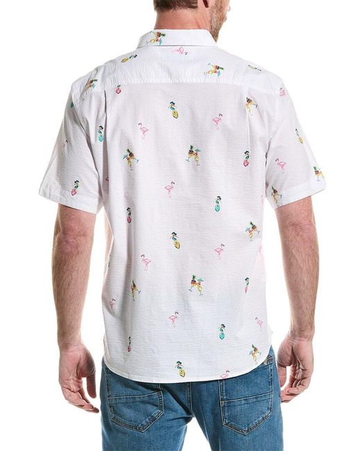 Tommy Bahama White Nova Wave Flocktail Shirt for men