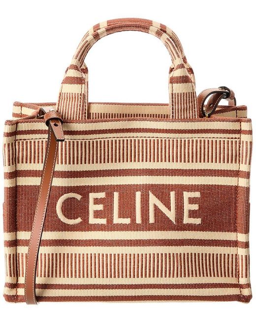 Céline Brown Cabas Thais Small Canvas & Leather Tote