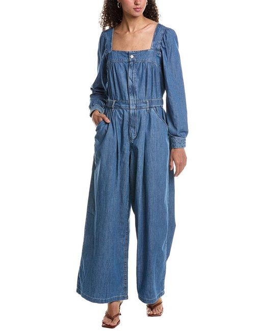 Free People Blue We The Free Clara Denim Jumpsuit