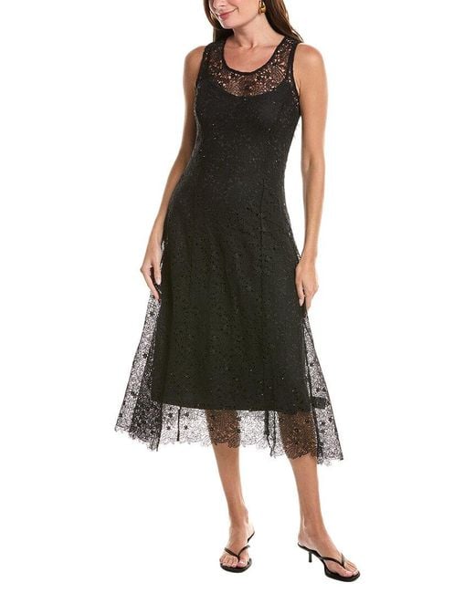 Johnny Was Black Vanti Lace Midi Dress