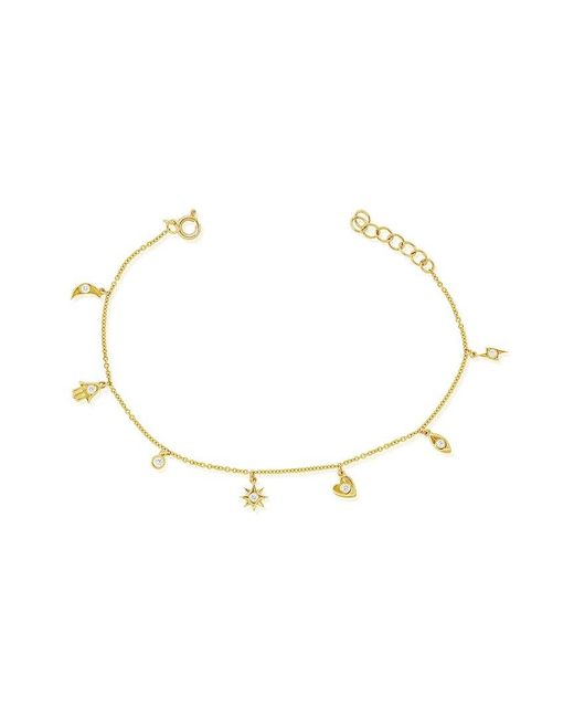 Sabrina Designs Natural 14K 0.15 Ct. Tw. Diamond Charm Bracelet