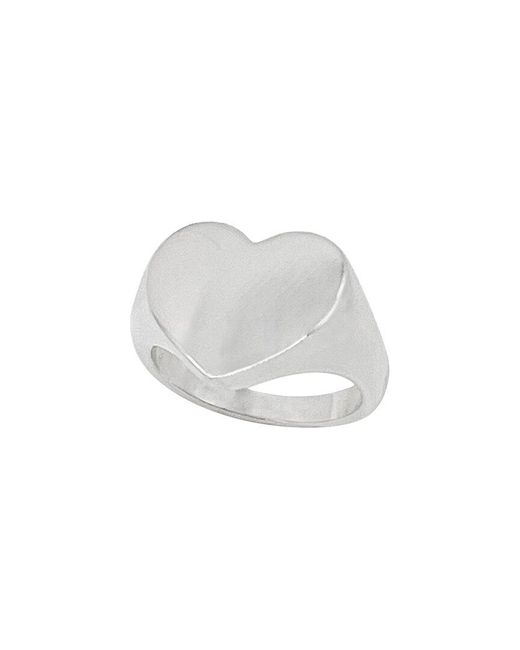 Adornia White Heart Signet Ring