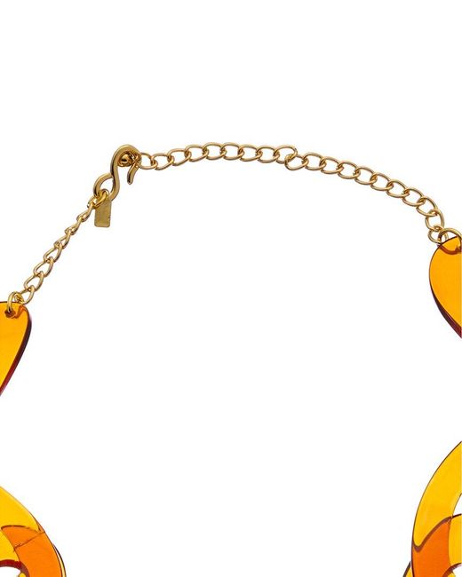 Kenneth Jay Lane Orange Plated Link Necklace