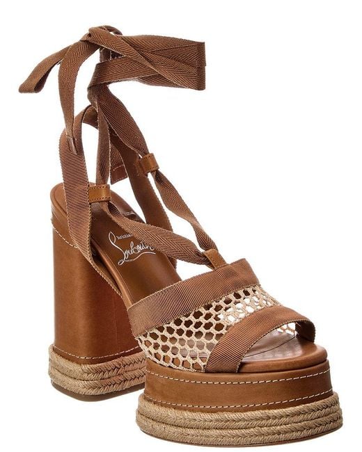 Christian Louboutin Brown Mesh Platform Sandal