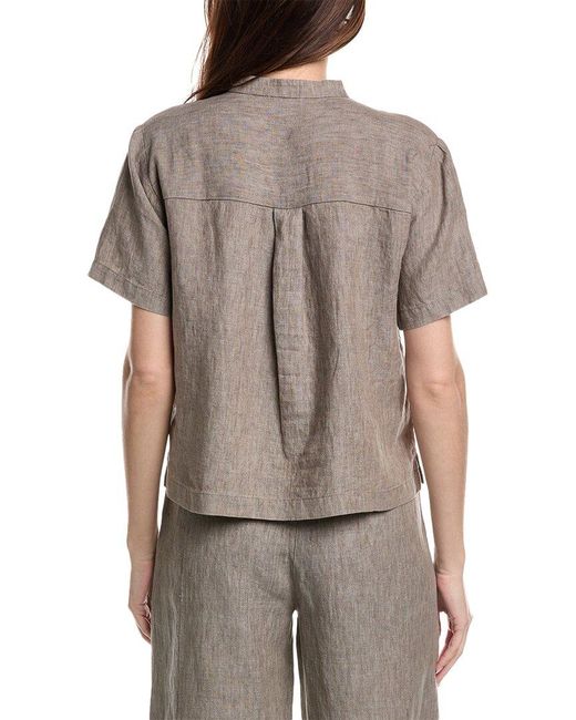 Eileen Fisher Gray Linen Boxy Shirt