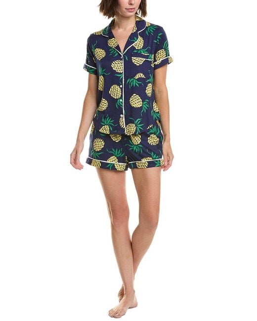 Kate Spade Blue 2Pc Top & Short Pajama Set