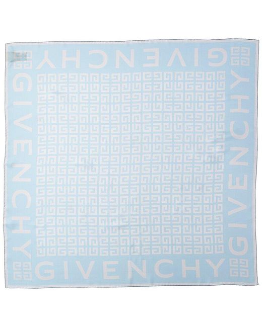 Givenchy Blue 4G All-Over Silk Scarf