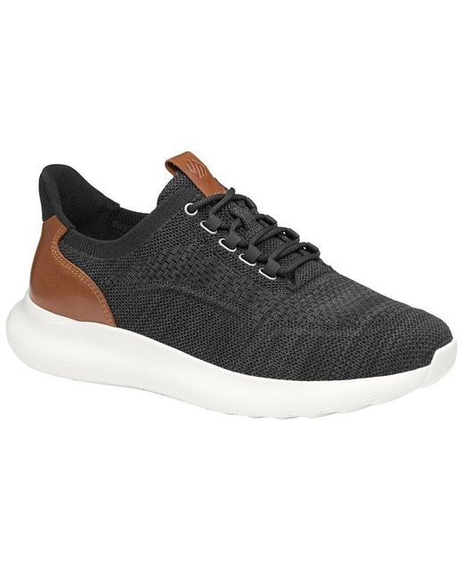 Johnston & Murphy Black Amherst 2.0 Knit Plain Toe Sneaker for men