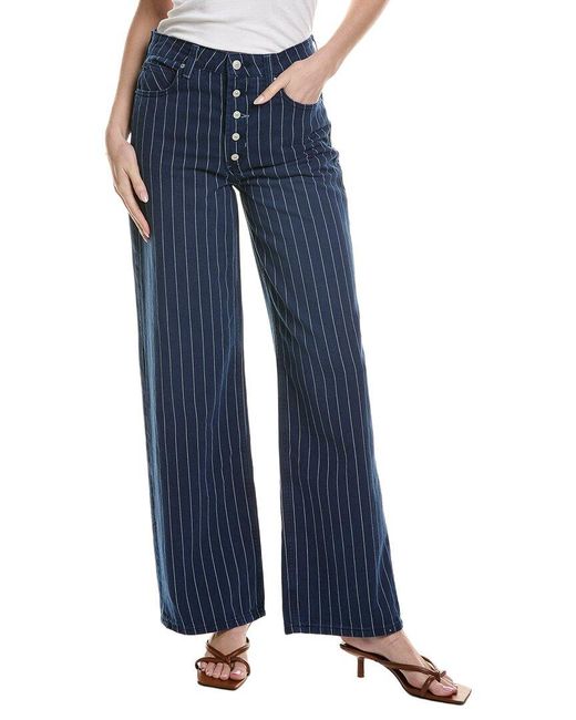 Free People Blue We The Free Striped Nia Boyfriend Jean