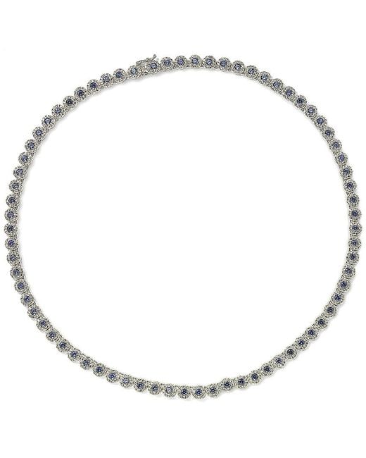 Suzy Levian Natural 18k & Silver Sapphire Necklace