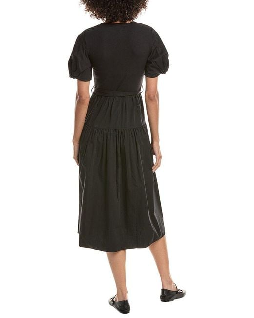 10 Crosby Derek Lam Black Natalia Mixed Media Dress