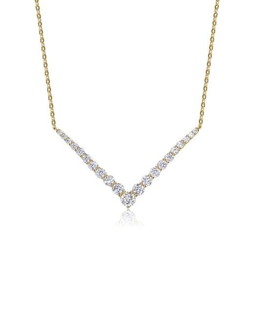 Genevive Jewelry Metallic 14k Over Silver Cz Necklace