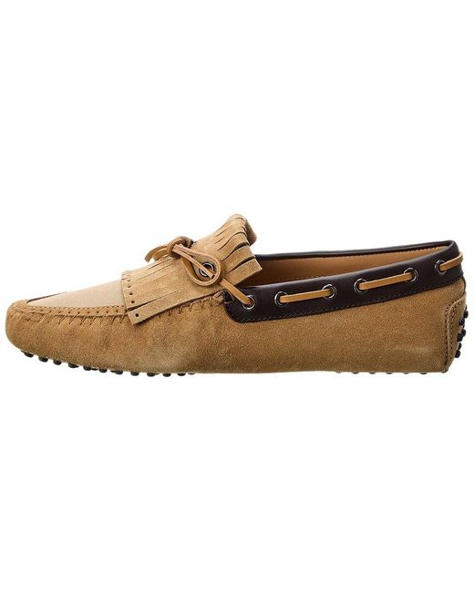 Tod's Brown Canvas & Suede Loafer for men