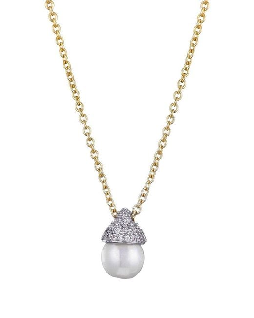 Adornia Metallic 14K Plated 8Mm Cz Hanging Necklace