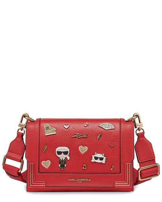 Karl Lagerfeld Red Karl Laggerfeld Camille Leather Crossbody