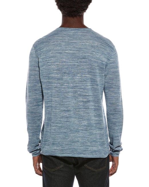 John Varvatos Blue Omar Space Dye Linen-Blend Shirt for men