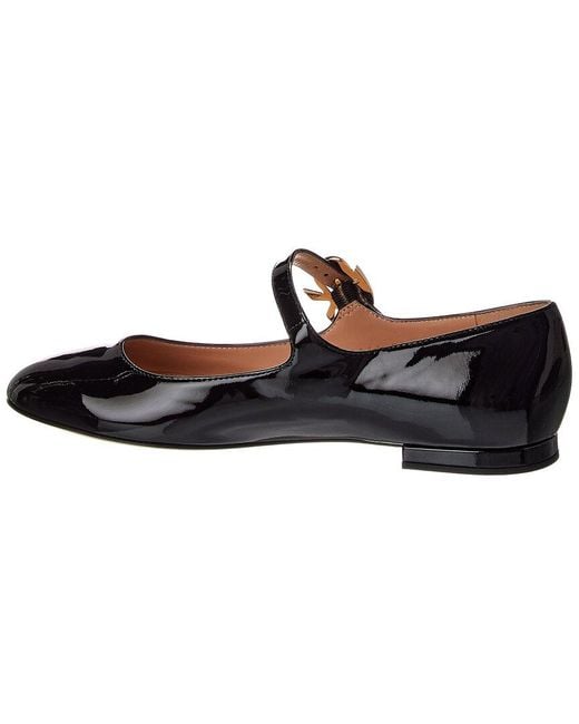 Gianvito Rossi Brown Mary Ribbon Patent Flat