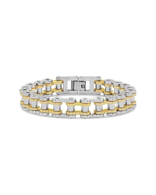 Sterling Forever White 14k Plated Bolt Chain Watch Band