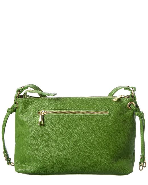 Italian Leather Green Crossbody