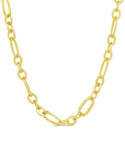 Sterling Forever Metallic 14K Plated Elysia Delicate Mixed Link Chain Necklace