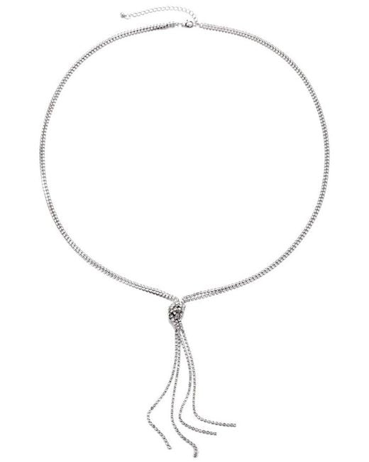 Adornia White Crystal 32In Tennis Knotted Lariat Necklace