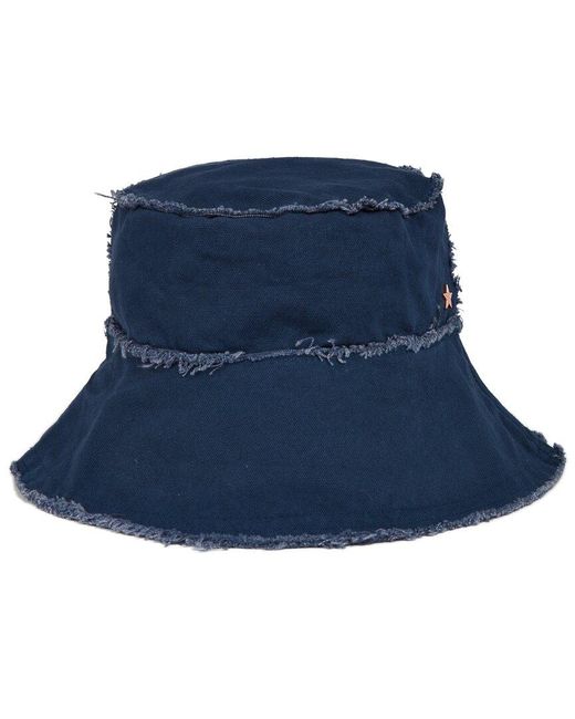 Jocelyn Blue Frayed Bucket Hat