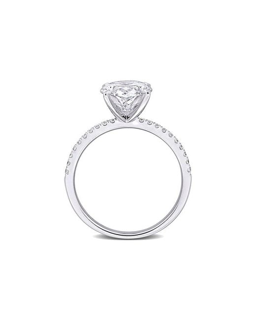 Lab Grown Diamonds White Created Forever 14K 3.16 Ct. Tw. Lab-Grown Diamond Center Design Ring