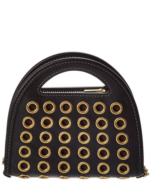 COACH Black Grommets Top Handle Leather Card Case