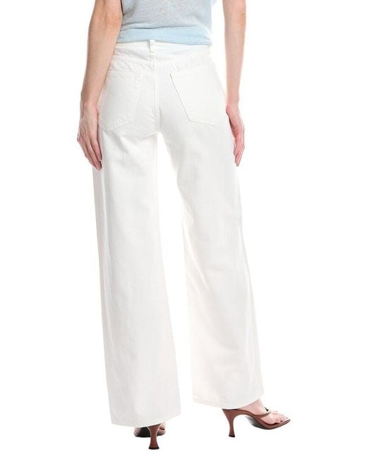 Rag & Bone White Lori Low-Rise Wide Leg Full Length Jean