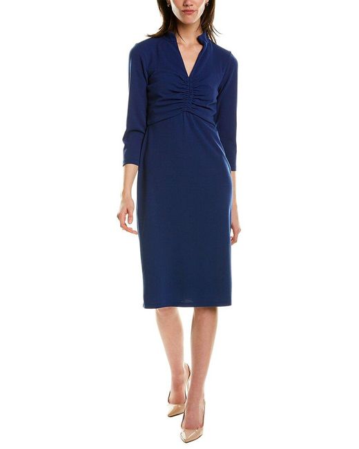 Donna Morgan Cloud Crepe Sheath Dress in Blue - Save 3% - Lyst