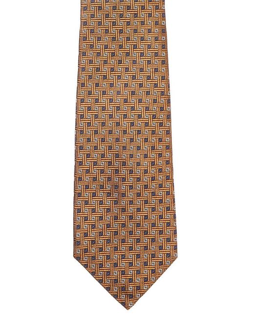 Canali Brown Squares Silk Tie for men