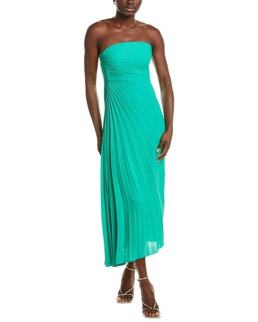 Nicole Miller Green Sleeveless Midi Dress