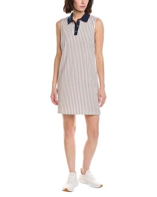 Stella Parker White Edie Contrast Collar Polo Shirtdress