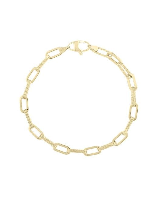 Italian Gold Metallic 14K Paperclip Bracelet
