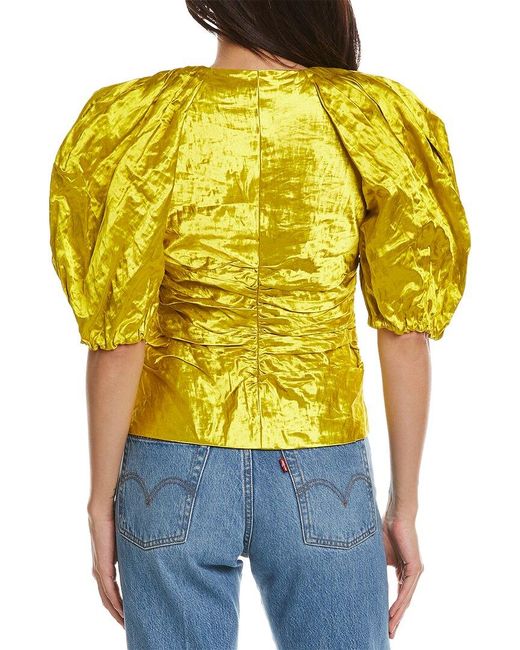 Ulla Johnson Yellow Metallic Top