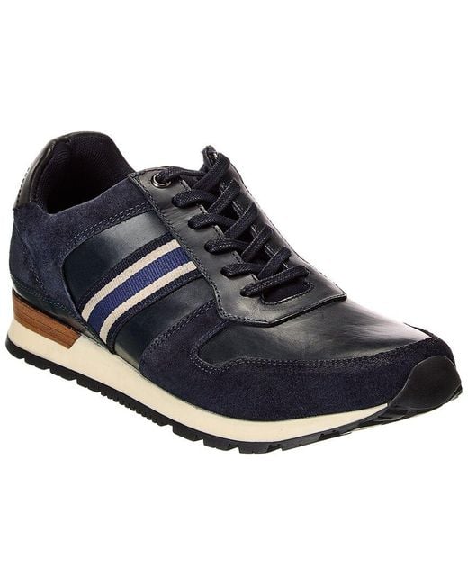 Dune Blue Talay Leather & Suede Sneaker for men