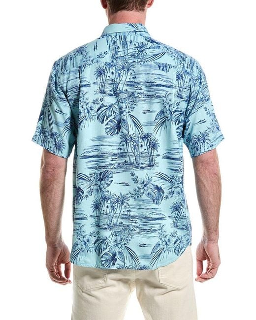 Tommy Bahama Blue Beach Bluff Silk Shirt for men