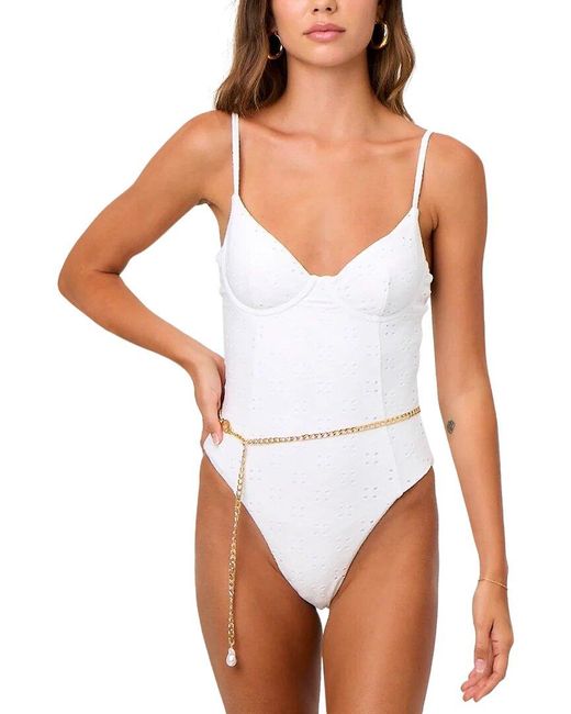 La Porte White Suzy Underwire Swimsuit