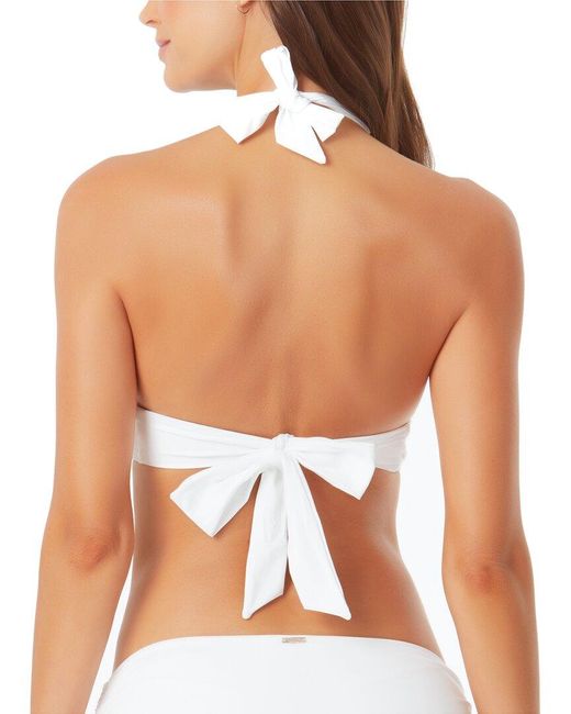 Anne Cole White Marilyn Halter Bikini Top