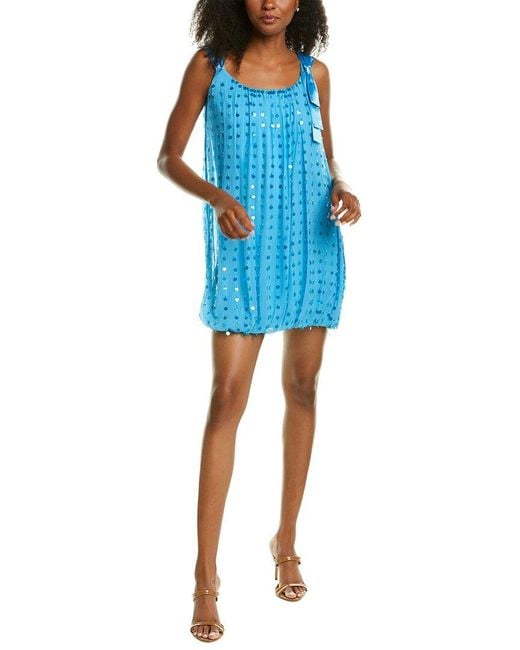 Issue New York Blue Silk Shift Dress