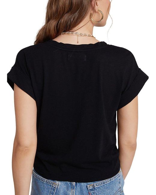 Bella Dahl Black Tie Front V-Neck T-Shirt