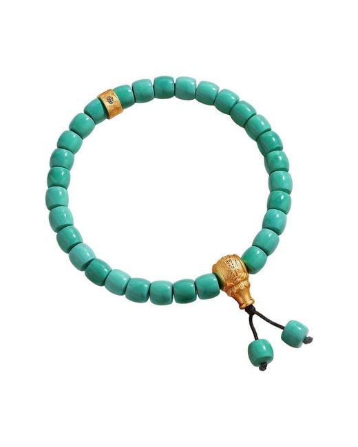Karma and Luck Green Plated Stretch Bracelet