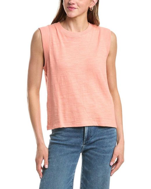 Faherty Brand Blue Sunwashed Slub Muscle Tank